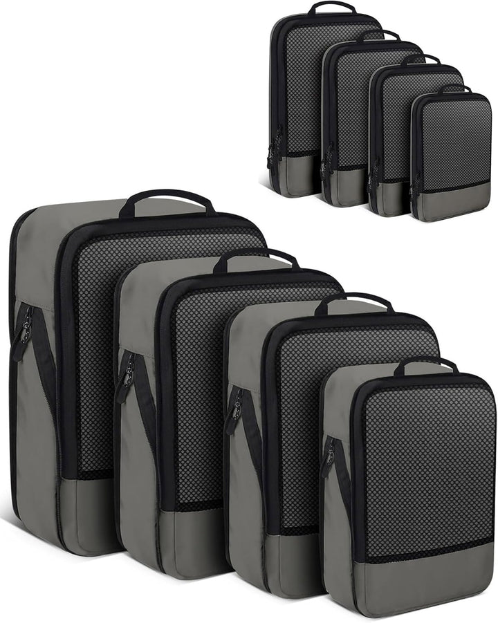 BAGLHER Packwürfel Kompression für die Reise - Extrem platzsparender Koffer-Organizer-Set, wasserdic
