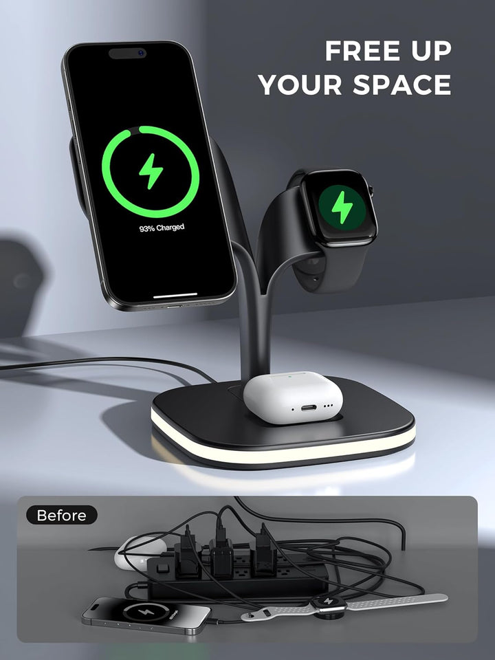 3 in 1 Ladestation für Apple Watch und iPhone mit Magsafe Ladegerät Magnetisch für iPhone 17 Air 16