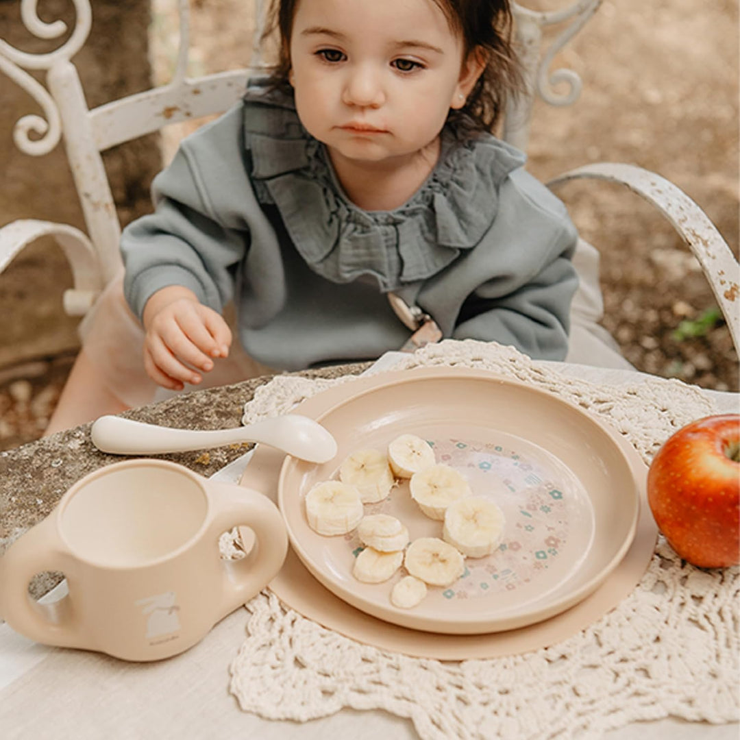 Suavinex, Kindergeschirr Set, Baby-Essensset Mit Platzset Rutschfest + Teller + Schale + Tasse + Löf
