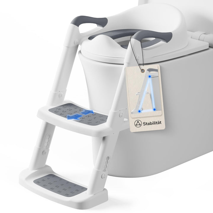 DEANIC Toilettensitz Kinder mit Treppe, Töpfchen mit Leiter &PU Gepolstert, Toilettenaufsatz für Kin