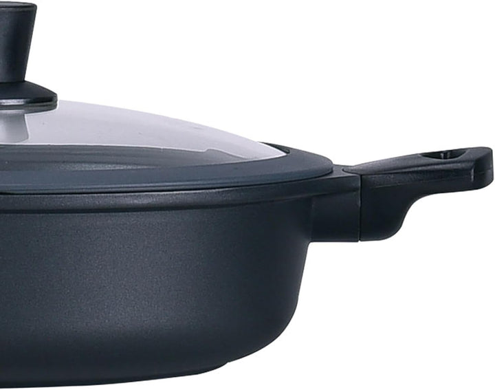 SKK grosse Aluguss Kasserolle Ø 28 cm - induktionsgeeignet - hoher Antihaft beschichteter Bratentopf