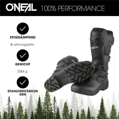 O'NEAL Sierra Motorradstiefel Enduro Adventure I Motorradschuhe Herren & Damen I Wasserdicht, rutsch