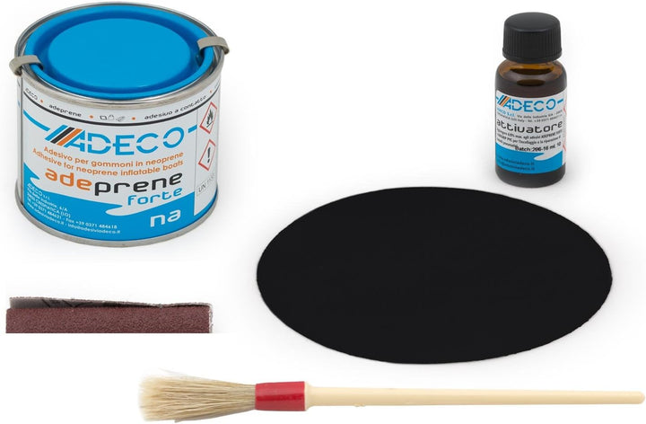 wellenshop Adeco 2K Schlauchboot Reparaturset Flickzeug Adeco für Neopren Hypalon Bootsreparatur Sch