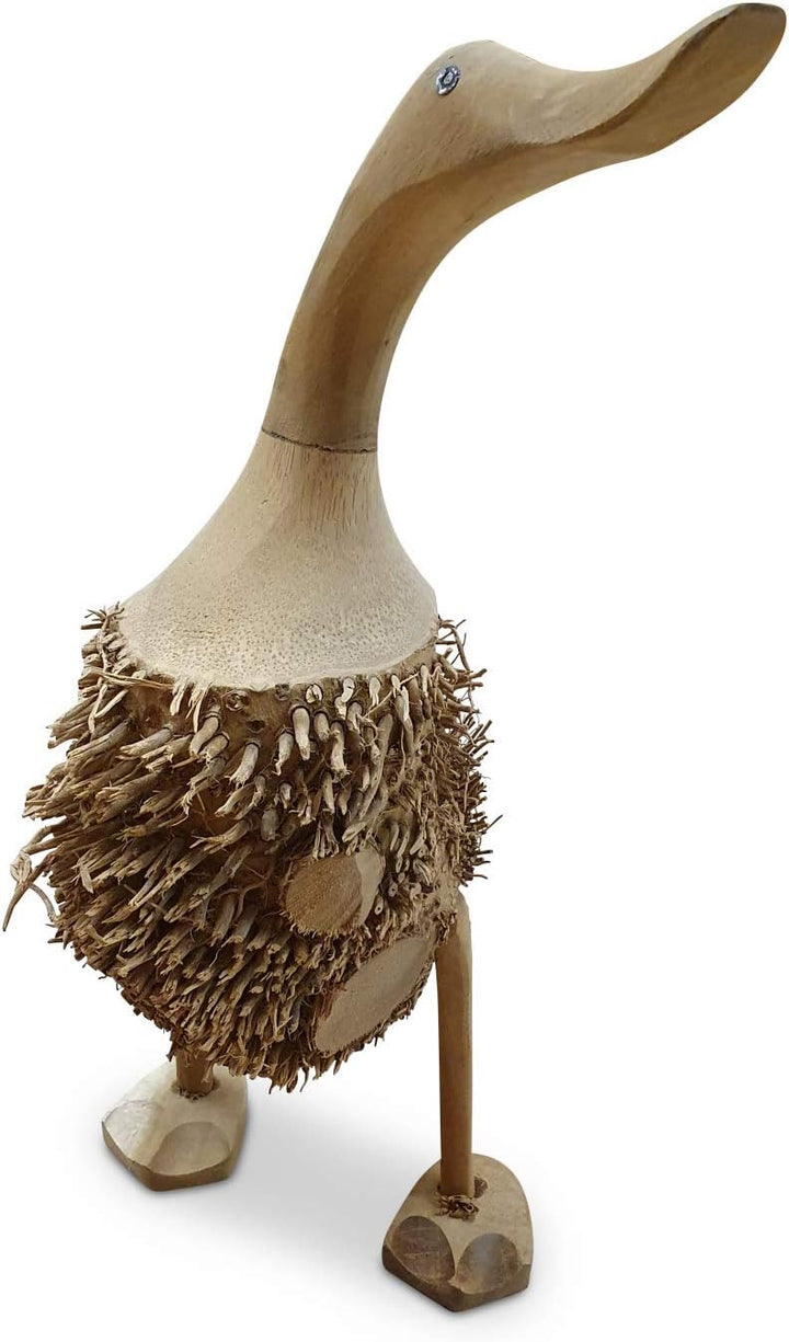 Kinaree Bambus Holz Ente mit Wurzel - 40cm Bambus Wurzel Ente - Holz Enten Natur