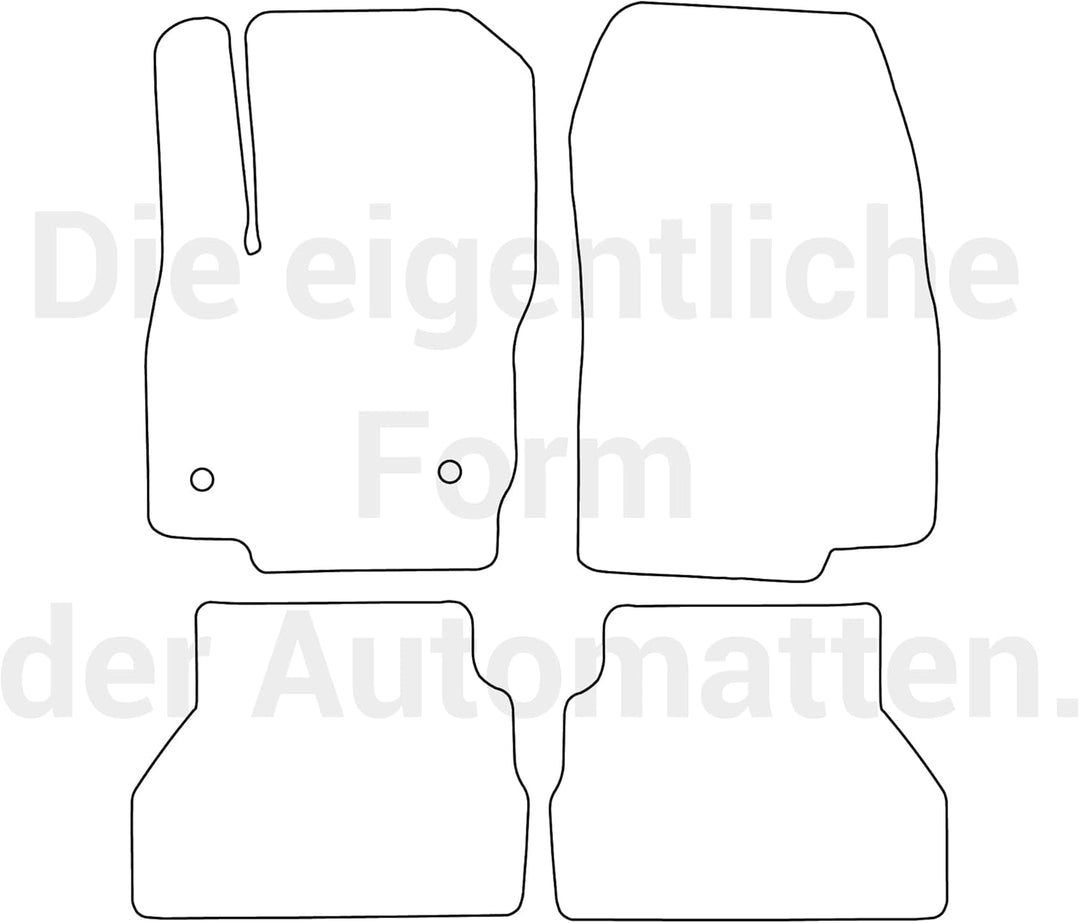 moto-MOLTICO Fussmatten Auto Velours Autoteppiche Schwarz Automatten Set 4-teilig passend für Ford B