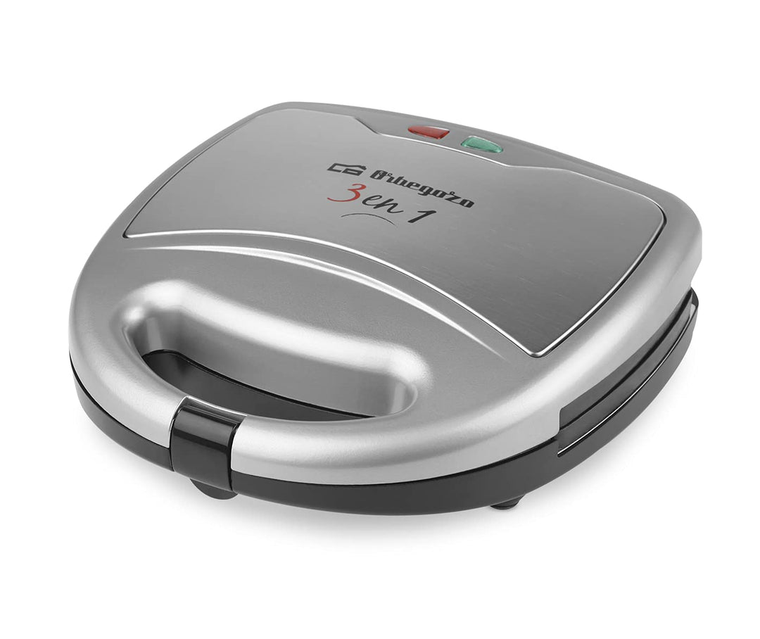 Orbegozo SW 7550 - Sandwichmaker, multifunktional, 3-in-1, austauschbare Platten, Anti-Haft, zwei Ko