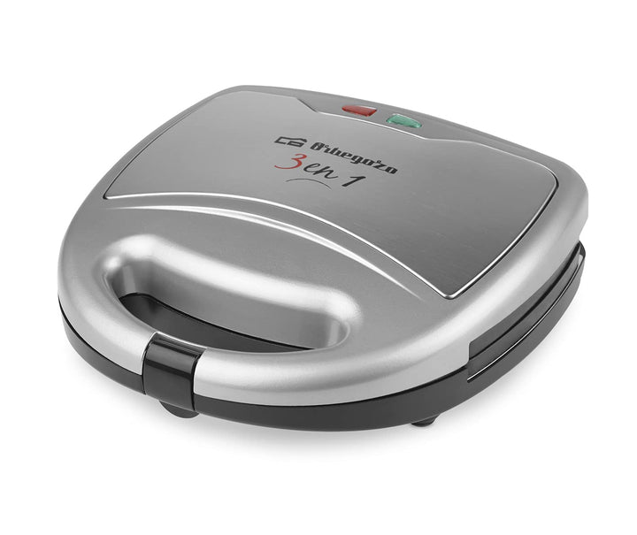 Orbegozo SW 7550 - Sandwichmaker, multifunktional, 3-in-1, austauschbare Platten, Anti-Haft, zwei Ko