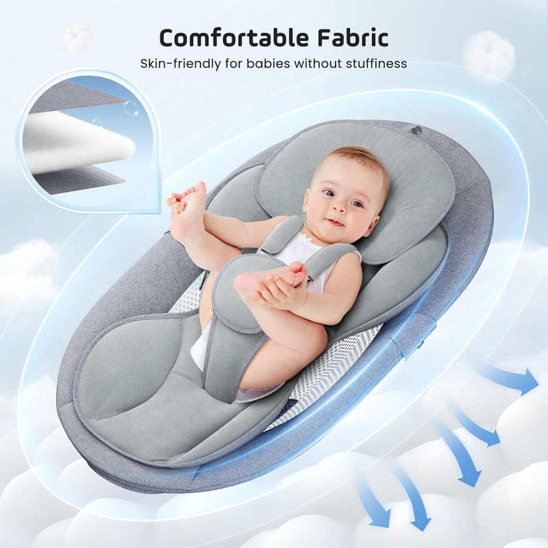Kotsy Babywippe Elektrisch mit Anpassung der APP-Steuerung,Babyschaukel elektrisch mit 5 Natürlichen