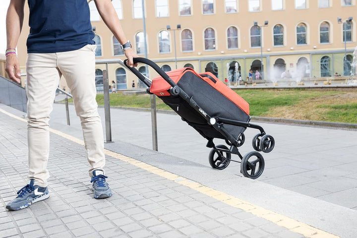 Carlett - Einkaufswagen, Faltbarer Supermarkt-Trolley, mit 4 regenfesten Rädern und einem grossen Fa