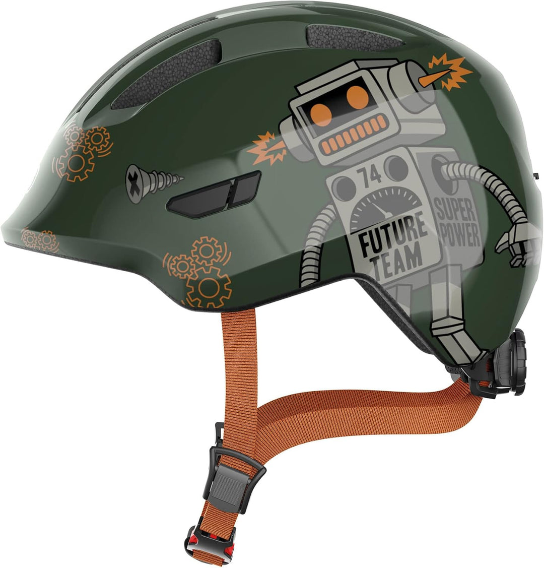 ABUS Kinderhelm Smiley 3.0 - Fahrradhelm mit tiefer Passform, kindergerechten Designs & Platz für ei