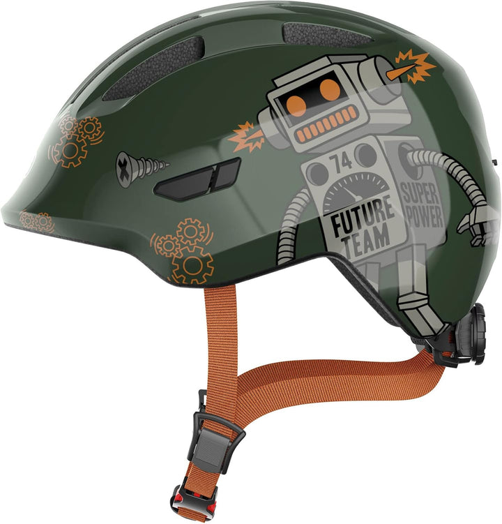ABUS Kinderhelm Smiley 3.0 - Fahrradhelm mit tiefer Passform, kindergerechten Designs & Platz für ei
