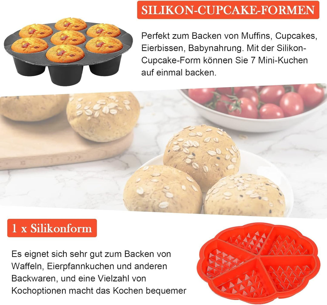 Heissluftfritteuse Universal 5 STK Friteusen Zubehörset Airfryer XL Fritteuse Backform für die Meist