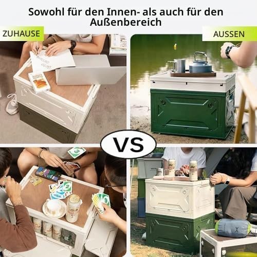 Qcwwy Faltbare Camping-Aufbewahrungsbox, Zusammenklappbare Aufbewahrungsbox, Starke Tragfähigkeit, 5