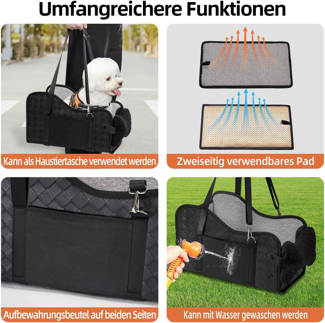 Auto-Hundesitz für Kleine Hunde & Katzen | Sicherer Hunde-Sitz mit Doppelter Befestigung, Wasserdich