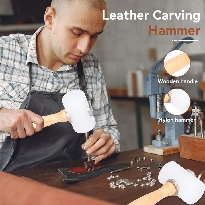 Leder Werkzeug Nylon Hammer, Leder Schnitzhammer Nylon Hammer, DIY-Lederwarenhammer, Holzhammer in T