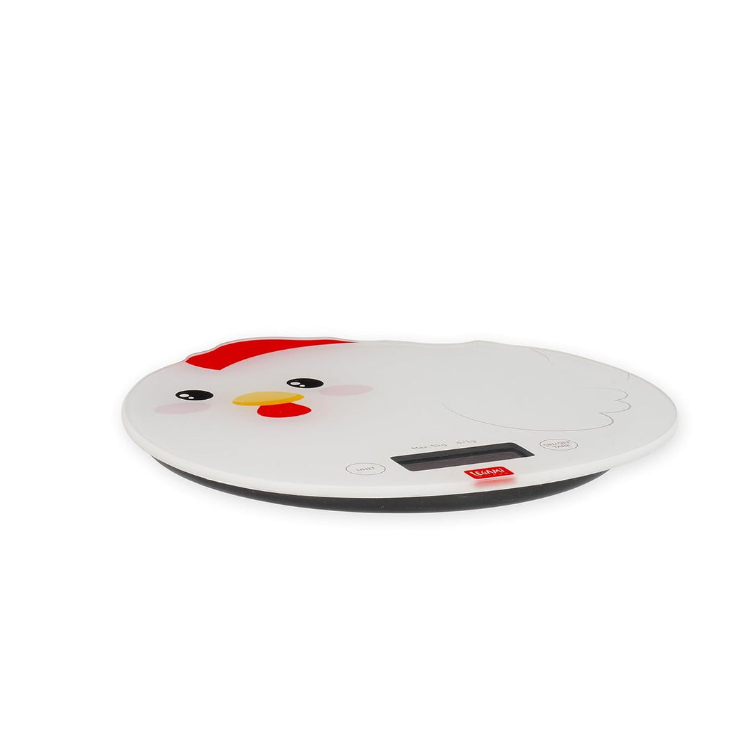 Legami - Digitale Küchenwaage, Kitchen Scale, Hen, 7 Masseinheiten, Touch-Tasten ON/TARE und UNIT, m