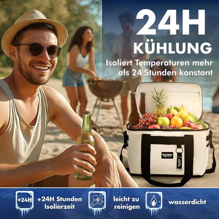Kühltasche faltbar zum Einkaufen & Picknick - Kühltasche gross Auto als Thermotasche & Picknicktasch