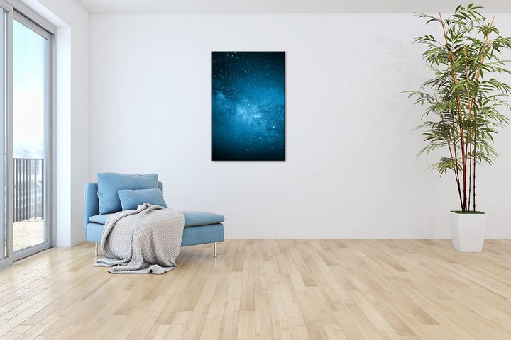 deyoli zauberhafte Milchstrasse Format: 80x60 Effekt: Monocrome Blau als Leinwand, Motiv fertig gera