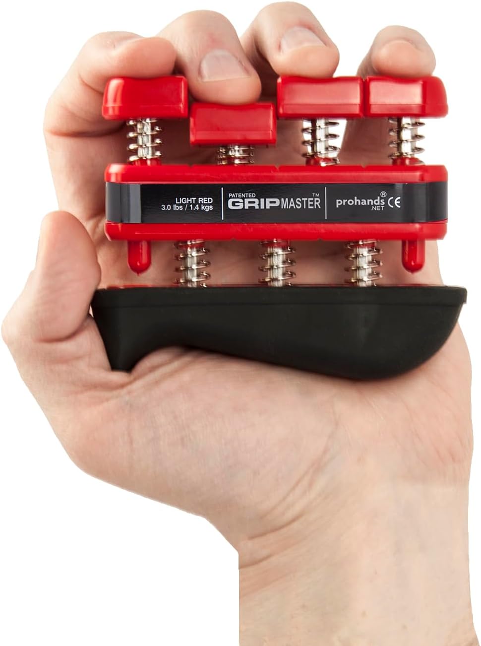 PROHANDS Gripmaster Handtrainer, Fingertrainer (Handgriffstärker), federbelastet, Finger-Kolben-Syst