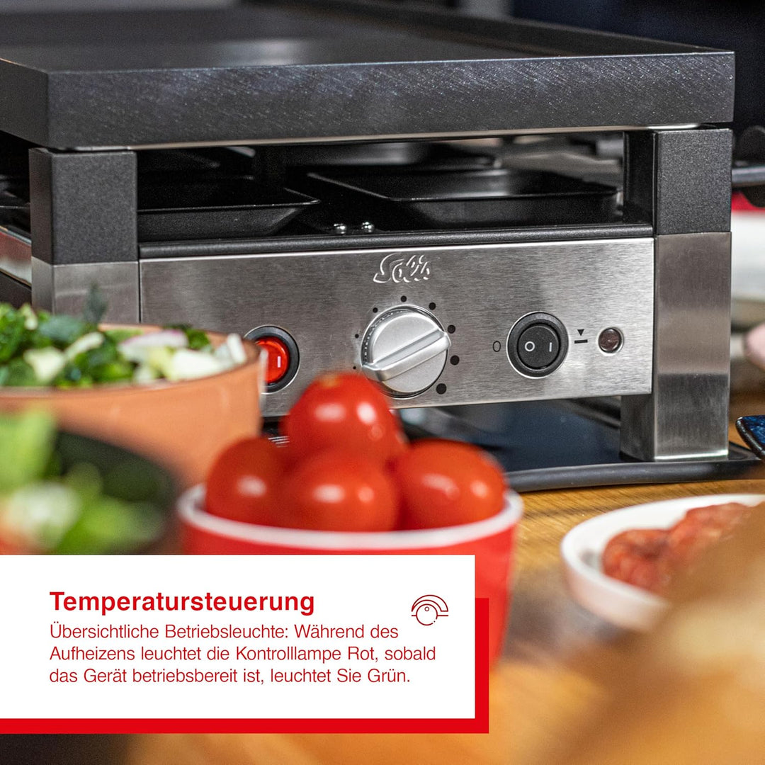 Solis Tischgrill 5 in 1 Table Grill for 4 7910 - Raclette + Grill + Wok + Pizza Grill + Crêpes - Rac