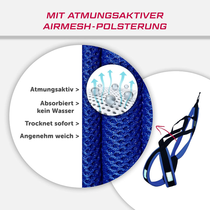 LASALINE Hunde Zuggeschirr X Back für Canicross Hundesport Dogscooter Bikejöring Schlitten in Schwar