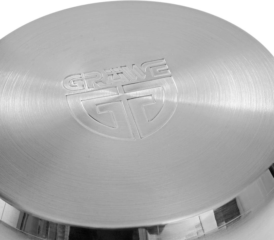 GRÄWE Kochtopf inkl. Glasdeckel, 3 l, Spülmaschinengeeignet, Topf für Induktion, Edelstahl, Ø 20 cm,