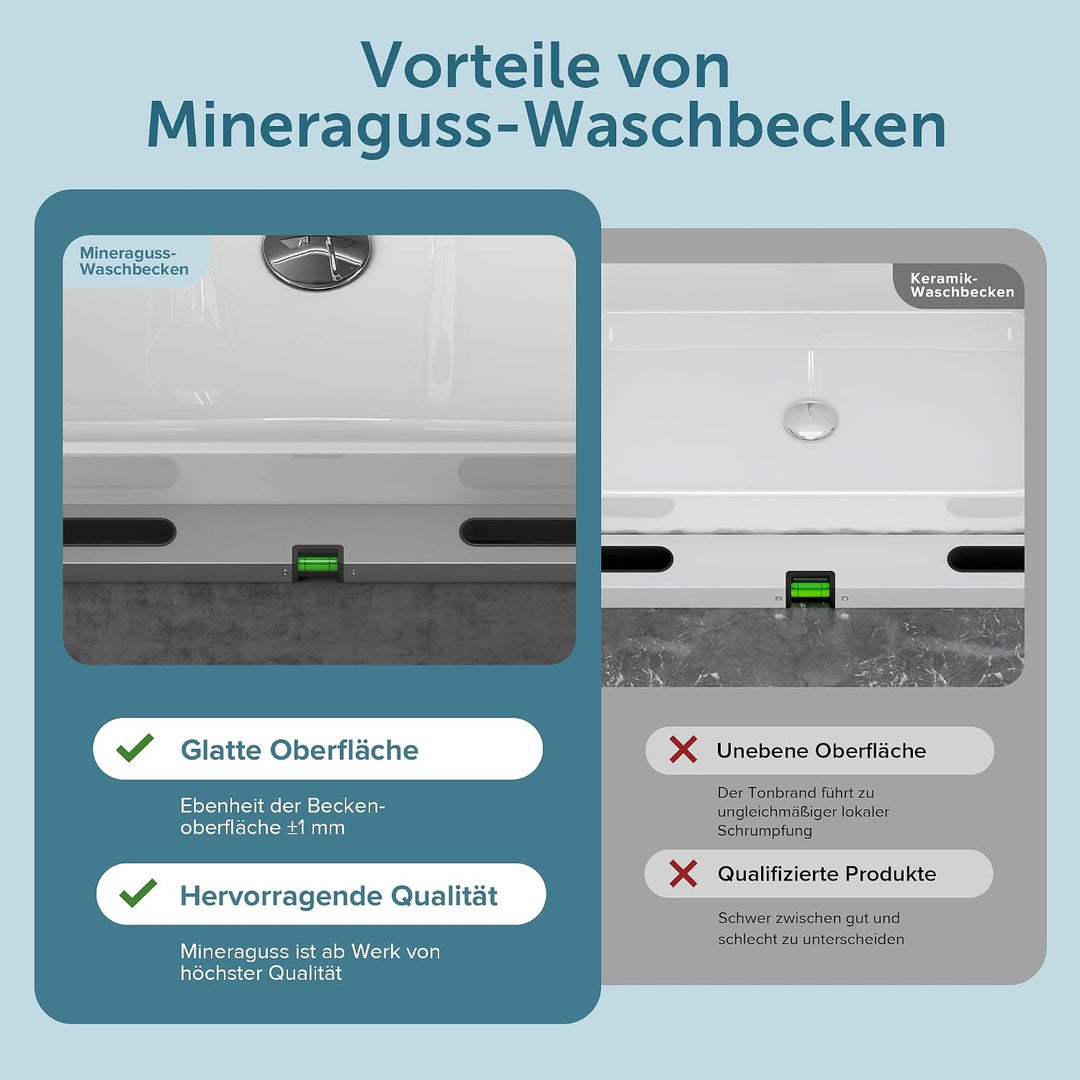 doporro Aufsatzwaschbecken rund Colossum804 Weiss glänzend Ø 40 cm Mineralguss Waschbecken ohne Arma