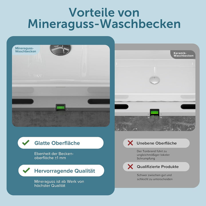 doporro Aufsatzwaschbecken rund Colossum804 Weiss glänzend Ø 40 cm Mineralguss Waschbecken ohne Arma