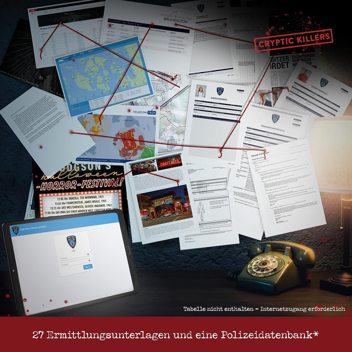 Cryptic Killers Krimi-Spiel Ungelöste Mordfälle, Untersuchung von Cold Case-Akten – Indizien/Hinweis