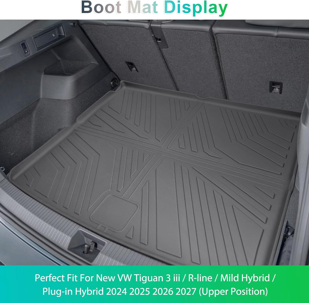 GAFAT Kompatibel mit Neu VW Tiguan 3 2024 2025 2026 Kofferraummatte, Leicht zu Falten, Ti-guαn III a