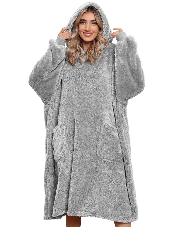 Tuopuda Übergrosse Hoodie Sweatshirt Damen Herren Decke Sweatshirt Pullover mit Kapuze Langarm Kapuz