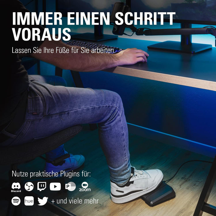 Elgato Stream Deck Pedal – Freihand-Studio-Controller, 3 Makro-Fusspedale, Auslösen von Aktionen in
