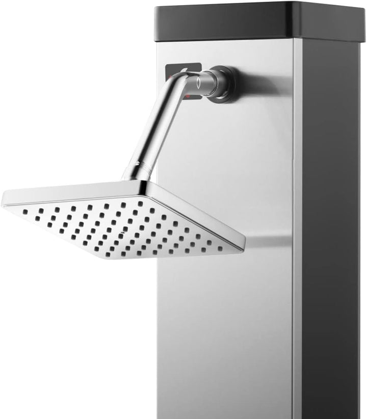 Strattore Solardusche Gartendusche 40 Liter - Warmes Wasser max. 60°C - Ohne Stromanschluss - Mit Fu