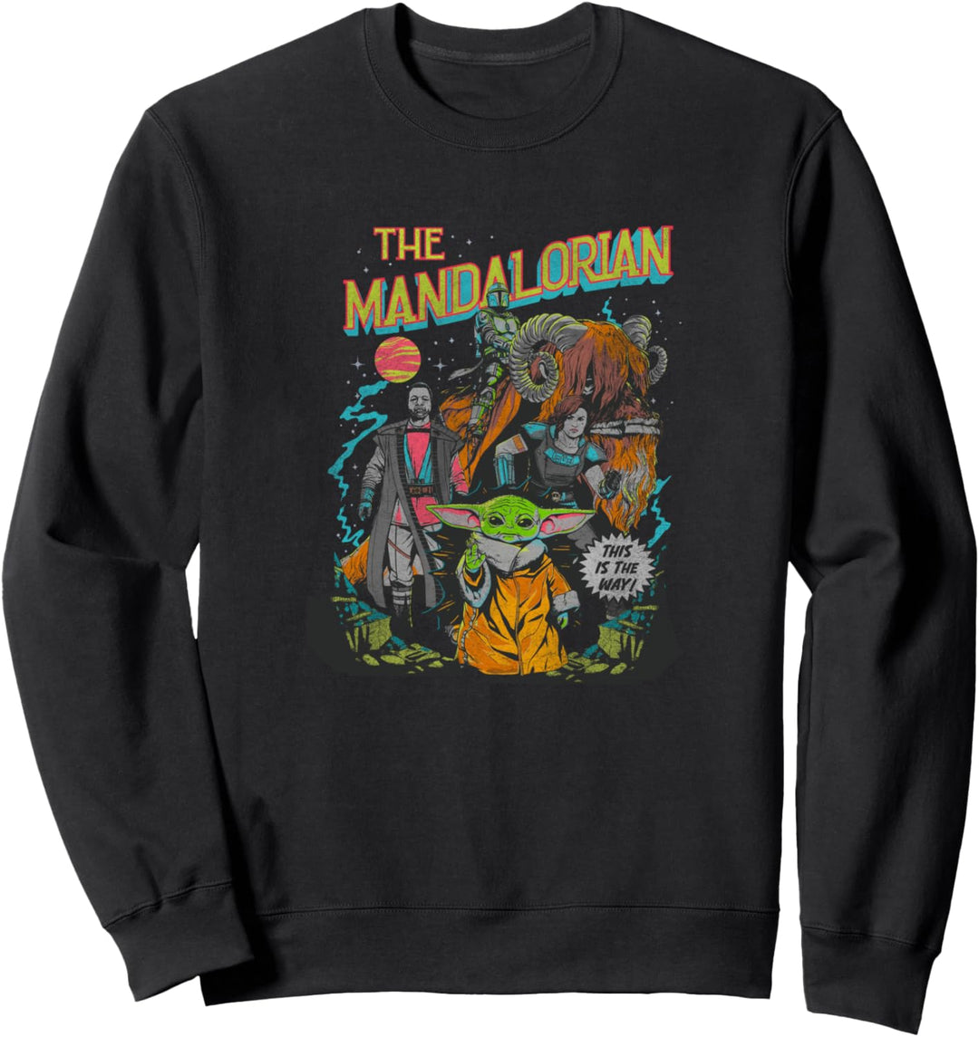 Star Wars: The Mandalorian Group Shot Transparent Comic Sweatshirt
