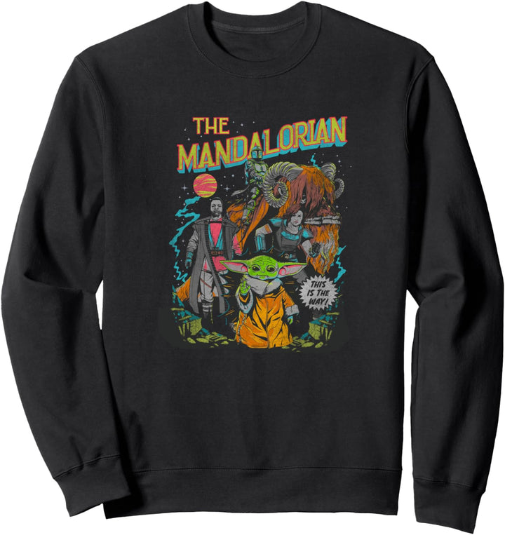 Star Wars: The Mandalorian Group Shot Transparent Comic Sweatshirt