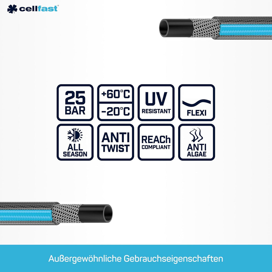 Cellfast Gartenschlauch Smart, 1/2”, 50 m, 13-101, Schwarz-blau Single, Single