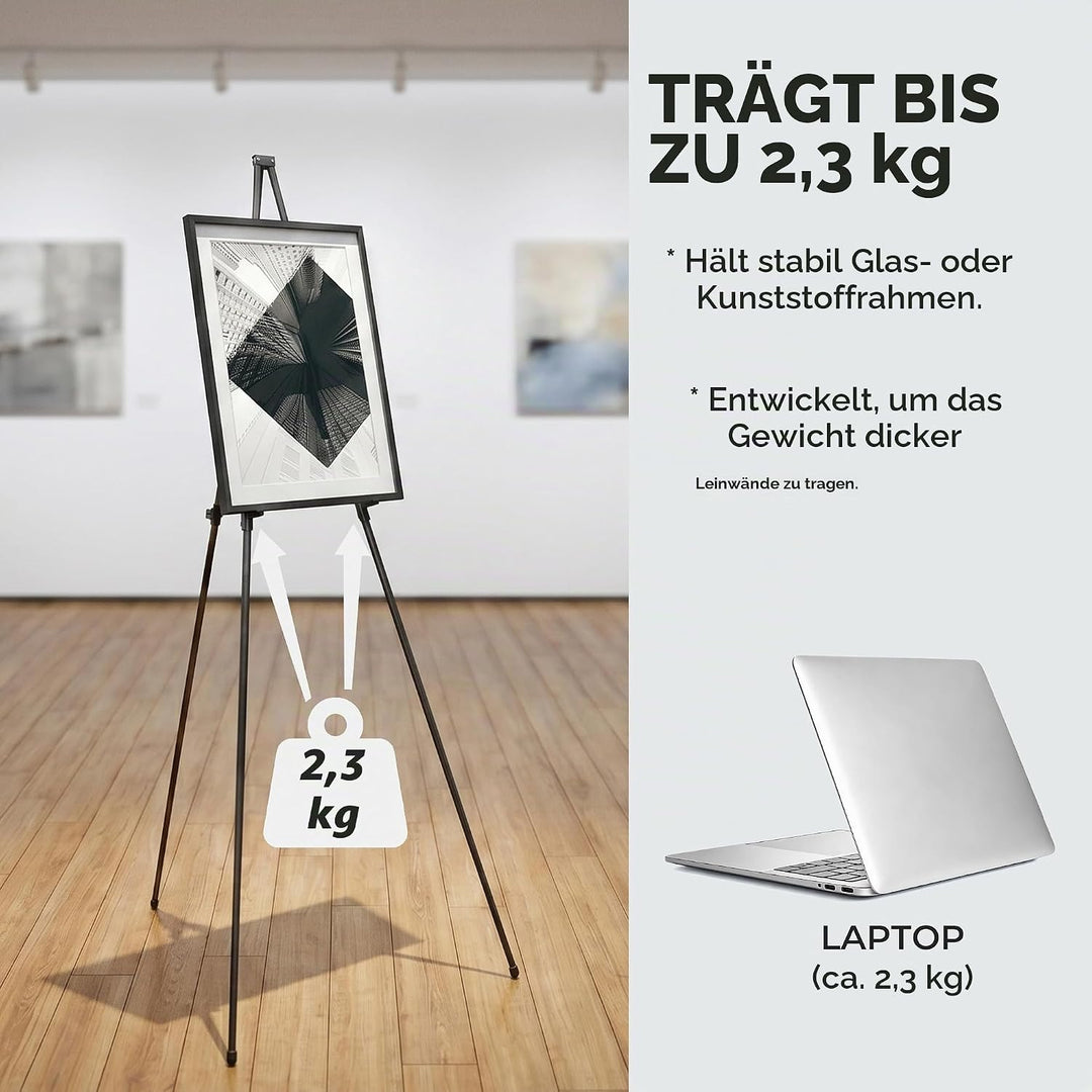 Nicpro Kunst Staffelei zum Ausstellen, 2 Stück, 160 cm Staffelei gross, Metall-Bodenstaffelei, Dreib