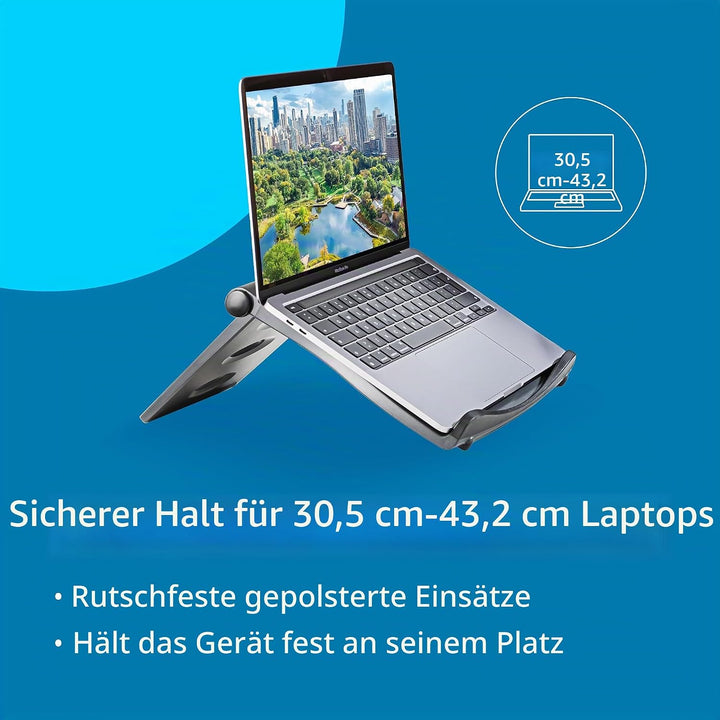 Kensington Easy Riser EQ Tragbarer Laptopständer &amp; -kühler, höhenverstellbar und leicht, faltbarer N