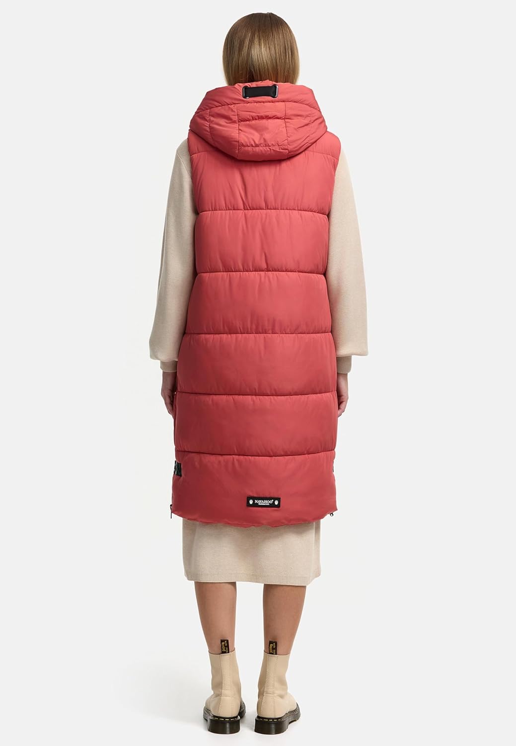 Navahoo Damen ärmellose Lange Outdoorweste warme Winterjacke Schnuffelchen XS-3XL, S Rouge