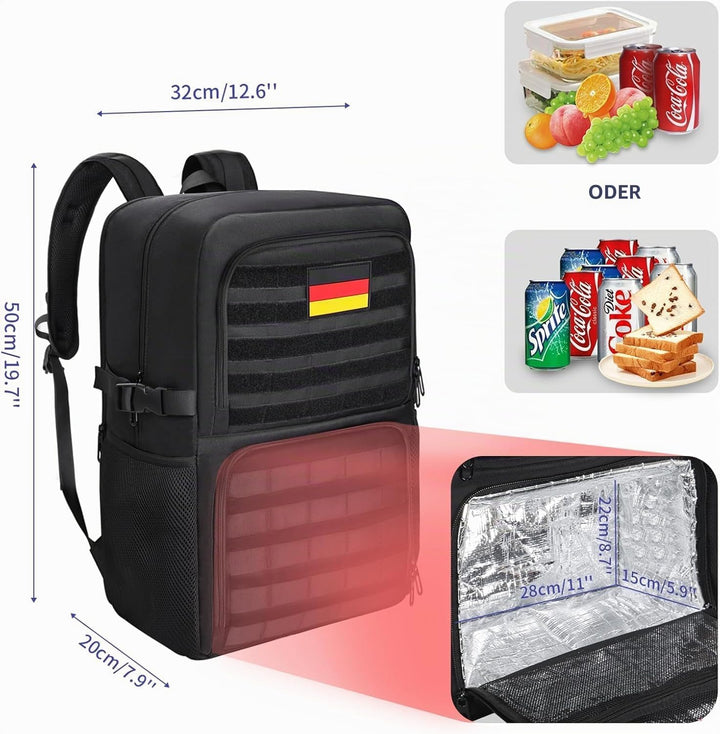 BERTASCHE Lunch Rucksack, Arbeit Rucksack mit Isoliertem Kühlfach, 17,3 Zoll Laptop Rucksack für Her