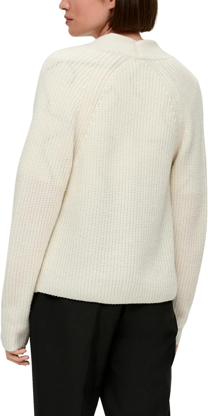 s.Oliver Damen Strickjacke, 42 Creme
