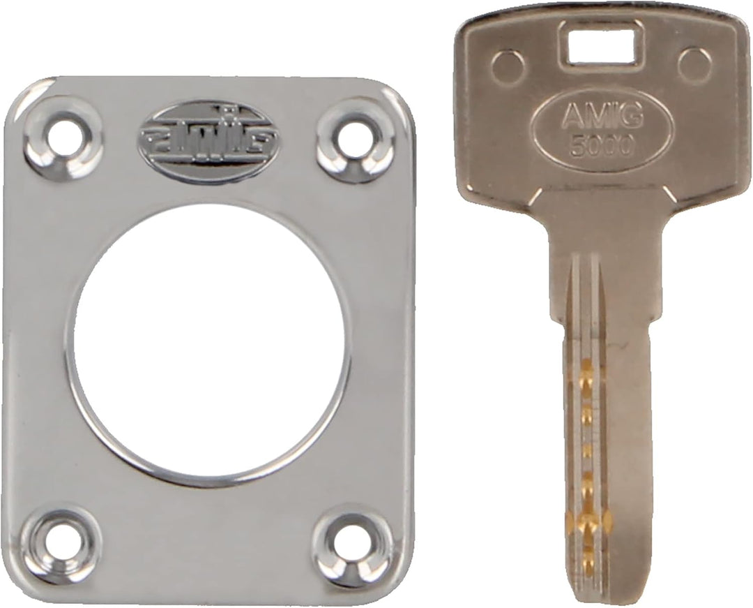 Amig - Aufschraubschloss DIN rechts mit Schliesshebel und Falle für Holztüren Mod. 75P - 67 x 112 mm