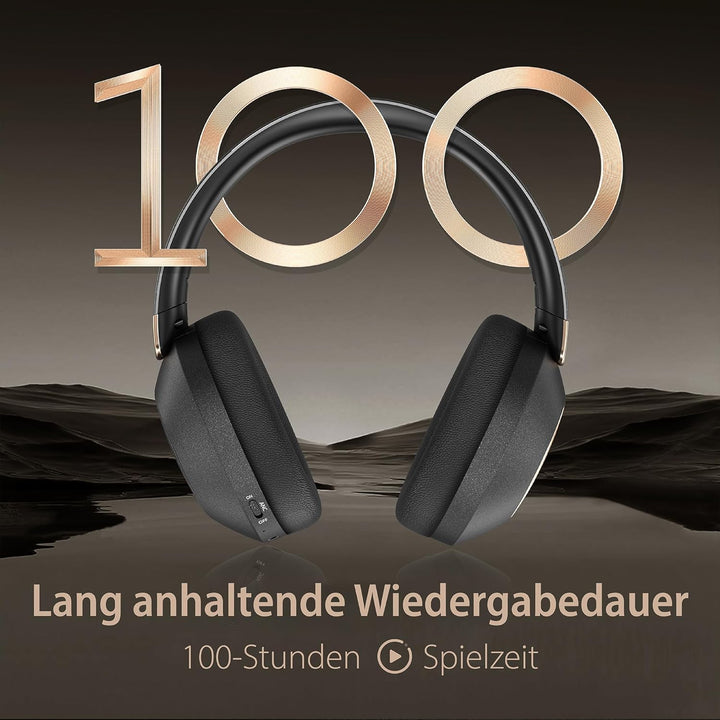 Kopfhörer Kabellos Bluetooth, Over Ear Kopfhörer Noise Cancelling, 100 Std Spielzeit 5.3 Bluetooth K