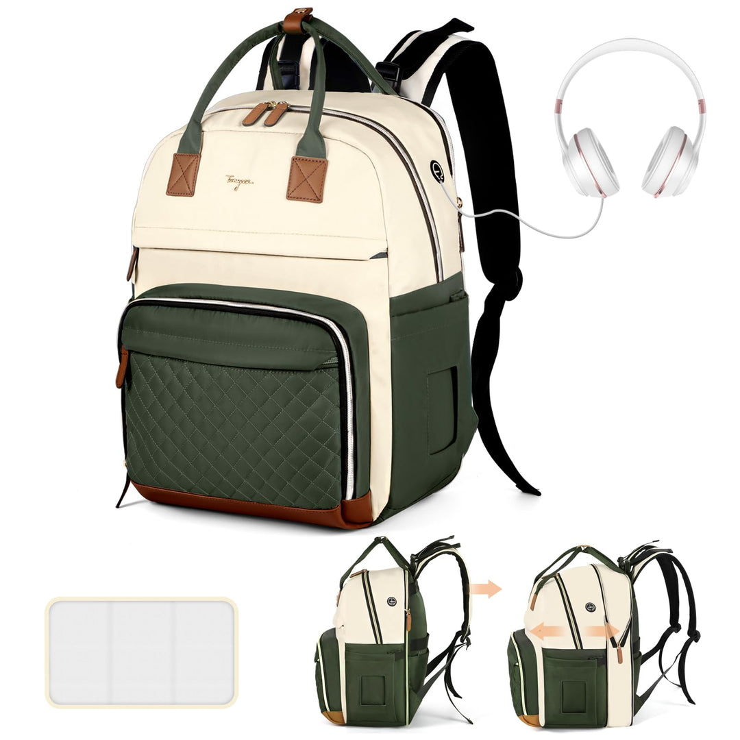 Extra grosse Wickeltasche für 2 Kinder, Wickeltasche Rucksack, Doppelwickeltasche 25–37 l, erweiterb