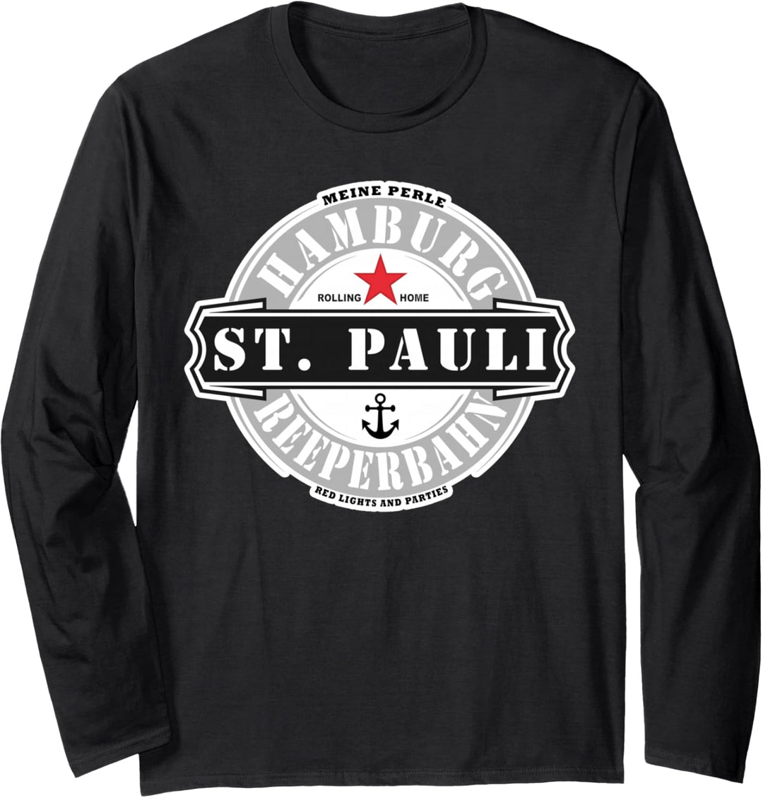 St. Pauli Hamburg Reeperbahn Rotlicht und Kiez Party Outfit Langarmshirt