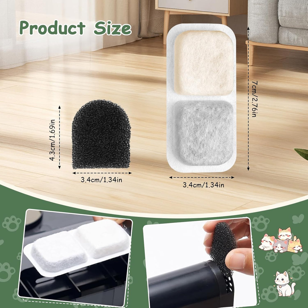 Filter Katzenbrunnen, 12 Packungen Katzenbrunnen Filter für Oneisall 2,2L Trinkbrunnen Katzen,inkl.