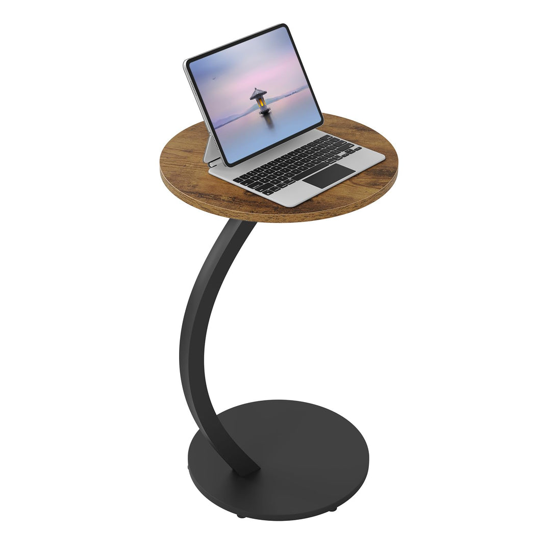 WOLTU Beistelltisch C Form, Couchtisch rund, Sofatisch Kaffeetisch, Kleiner Tisch für Couch Sofa Bet