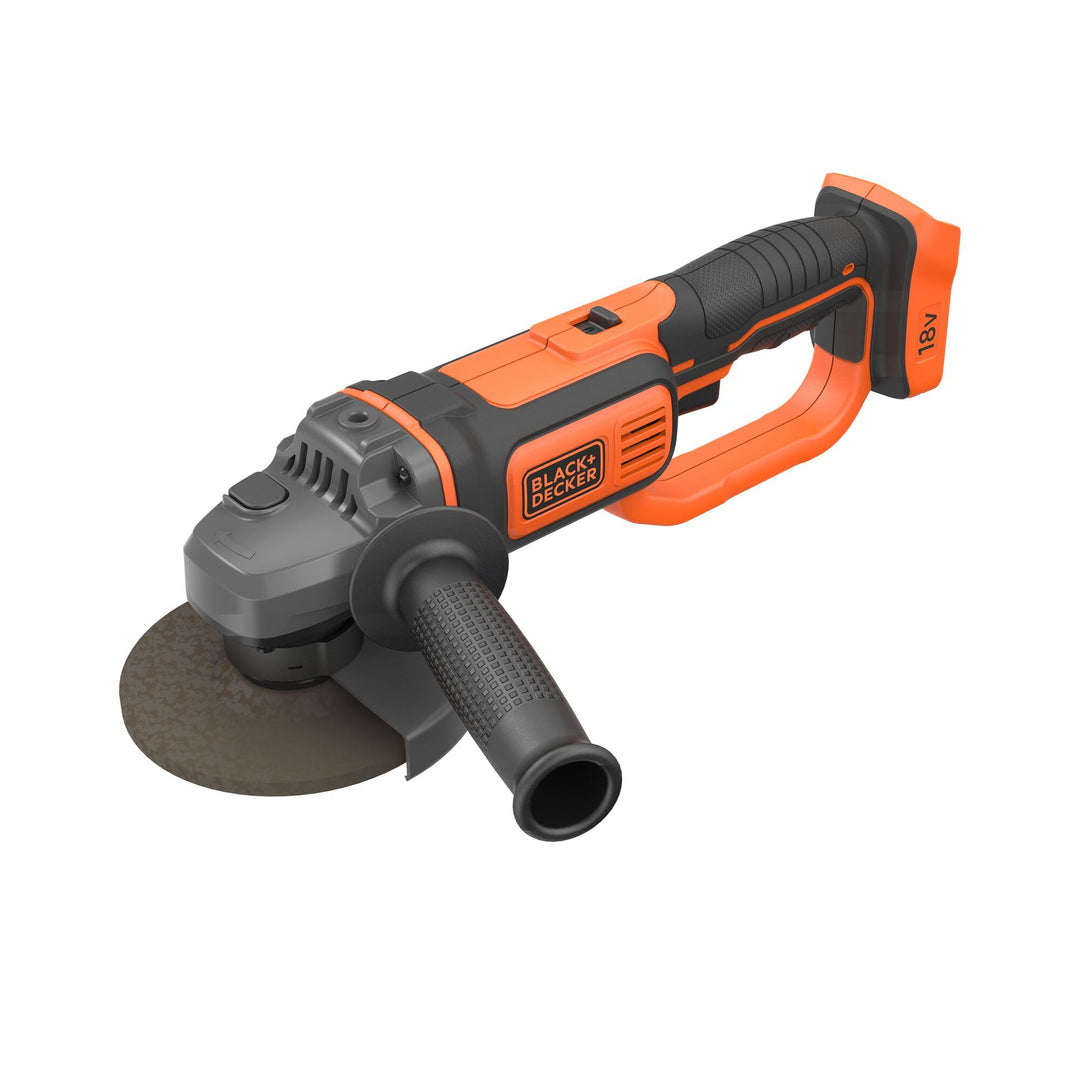 Black+Decker BCG720N Winkelschleifer (18V, 125mm Scheiben-ø, Sanftanlauf, für Trenn, Schleif- & Schr