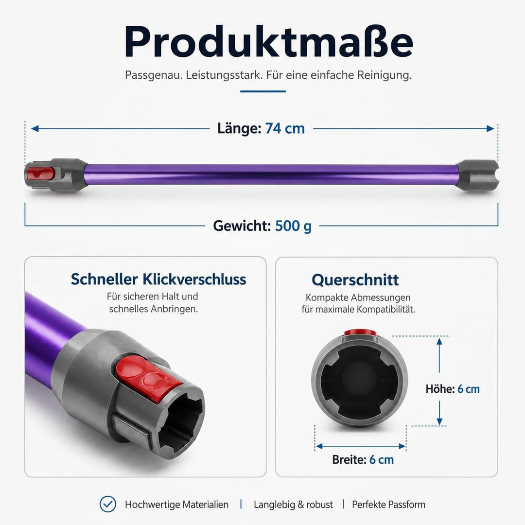 Verlängerungsrohr kompatibel mit Dyson V12/V10 Slim