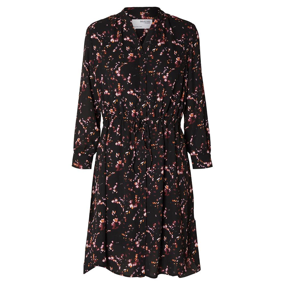SELECTED FEMME Damen Kleid 34 Black/Aop:raya Aop, 34 Black/Aop:raya Aop